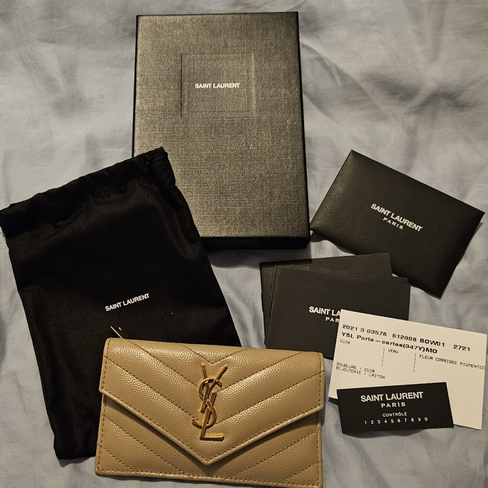 Authentic Ysl Fragment Flap wallet